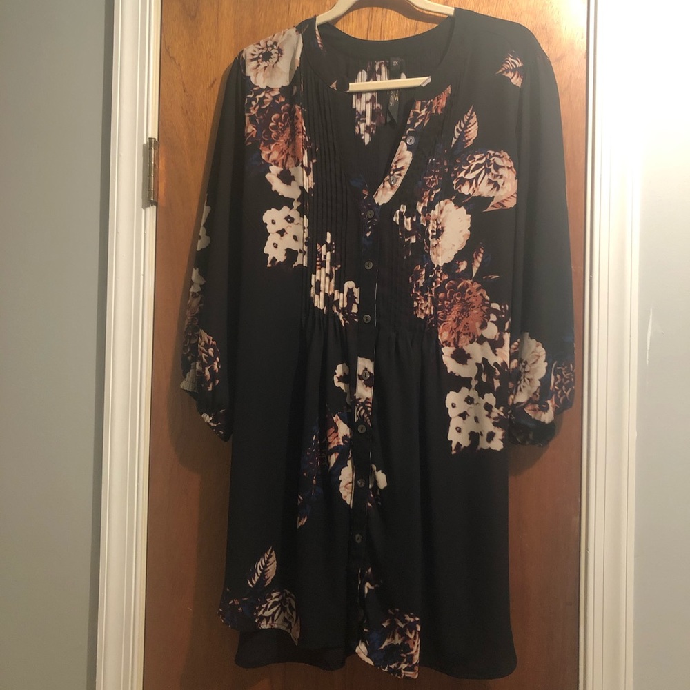 Melissa McCarthy Seven7 floral tunic 2x